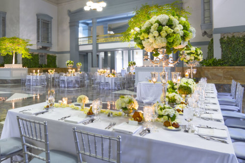 Wedding table decoration series - tables set for fine catered event
